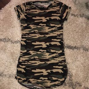 Fashion Nova Short Sleeve Camo Dress